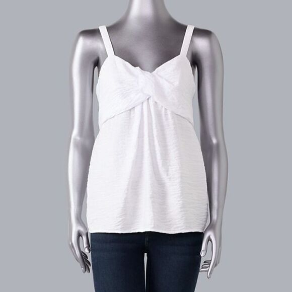 Simply Vera Vera Wang White Twist-Front Tank Blouse Size XXL New - Picture 1 of 6